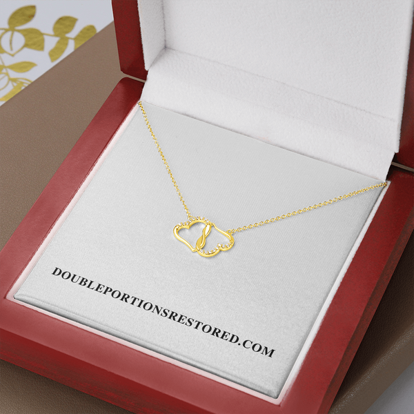 Pure Everlasting Love Double Heart Necklace