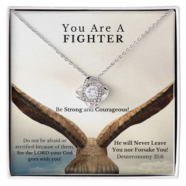 Deuteronomy 31:6 with an eagle and a beautiful pendant embellished with premium cubic zirconia crystals. Surprise your loved one with this gorgeous gift today!