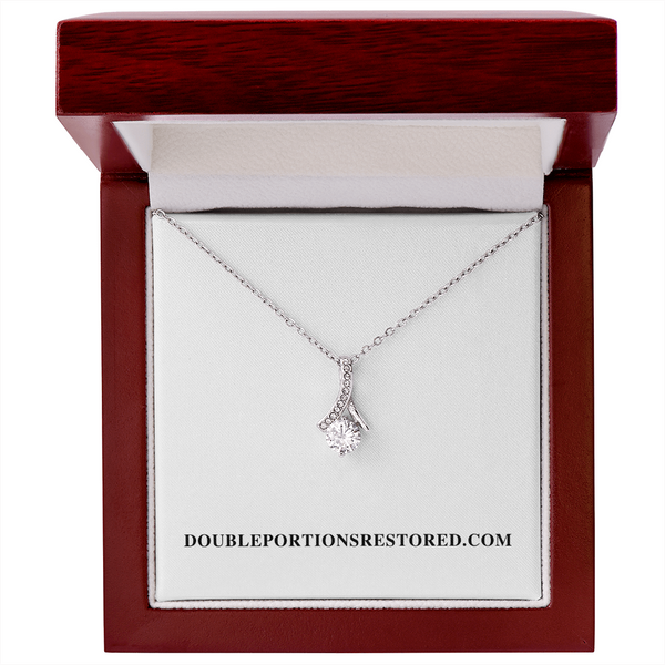 Alluring Beauty Silver Necklace with a White background Perfect Gift for a Mother, Gift for a Daughter, Gift for Mother in law, Gift for Friend, Gift for a Sister, Gift for First Lady, Gift for a Woman, Lady.